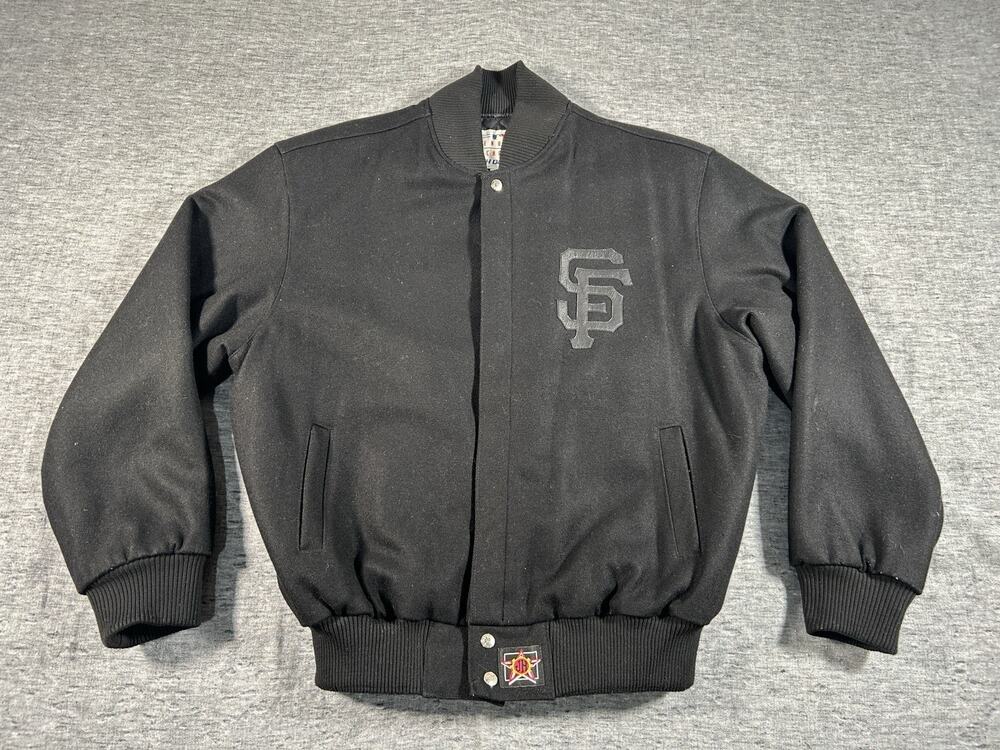Jeff Hamilton San Francisco Giants Varsity Jacket Mens Large Black USA Made